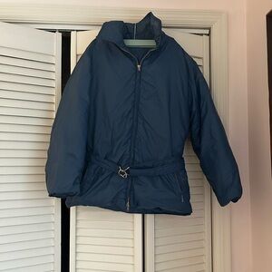 Vintage Skitique women’s puffer ski jacket in blue